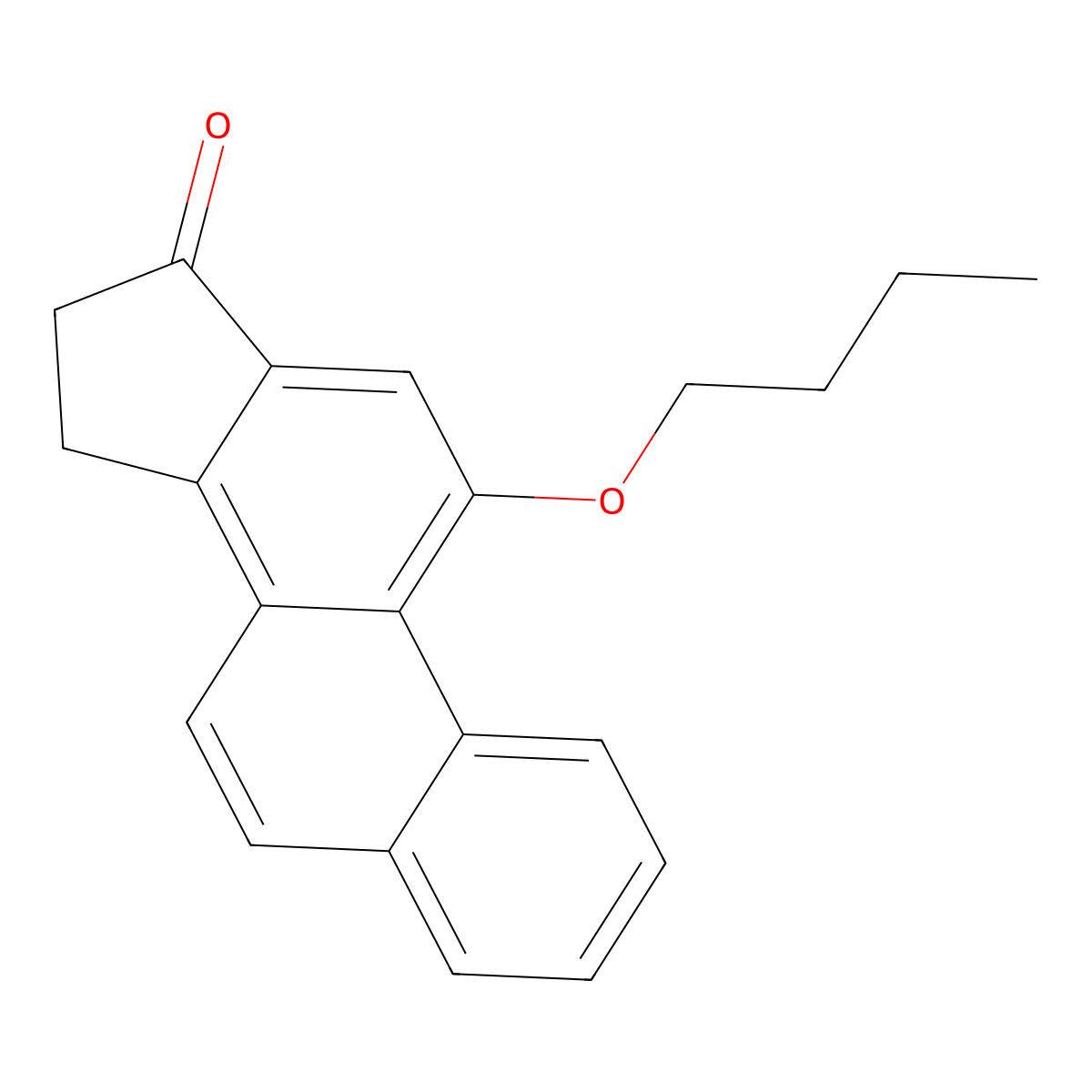 17H-Cyclopenta(a)phenanthren-17-one, 15,16-dihydro-11-butoxy- molecular structure, CAS 83053-60-5