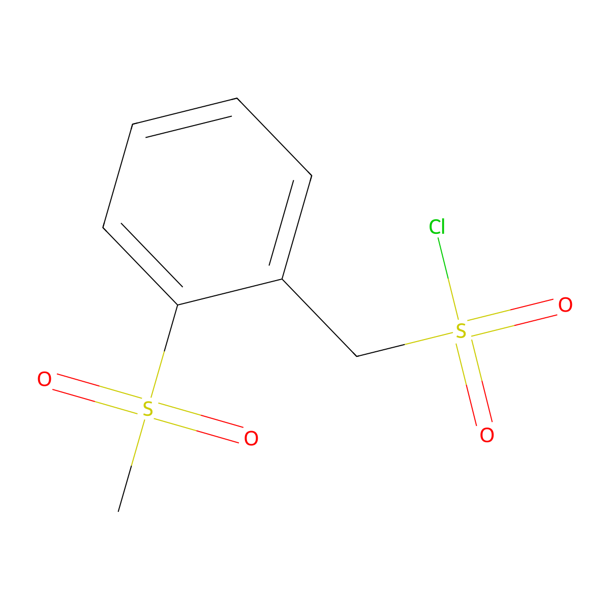 (2-Methanesulfonylphenyl)methanesulfonyl chloride molecular structure, CAS 83055-85-0