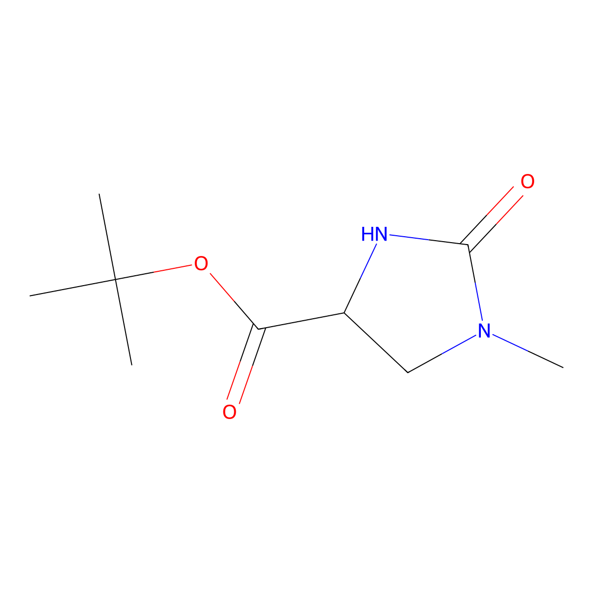 tert-Butyl (4S)-1-methyl-2-oxoimidazolidine-4-carboxylate molecular structure, CAS 83056-79-5