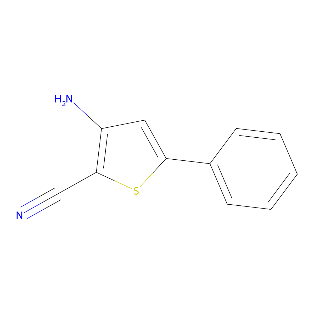 3-Amino-5-phenylthiophene-2-carbonitrile molecular structure, CAS 83060-72-4