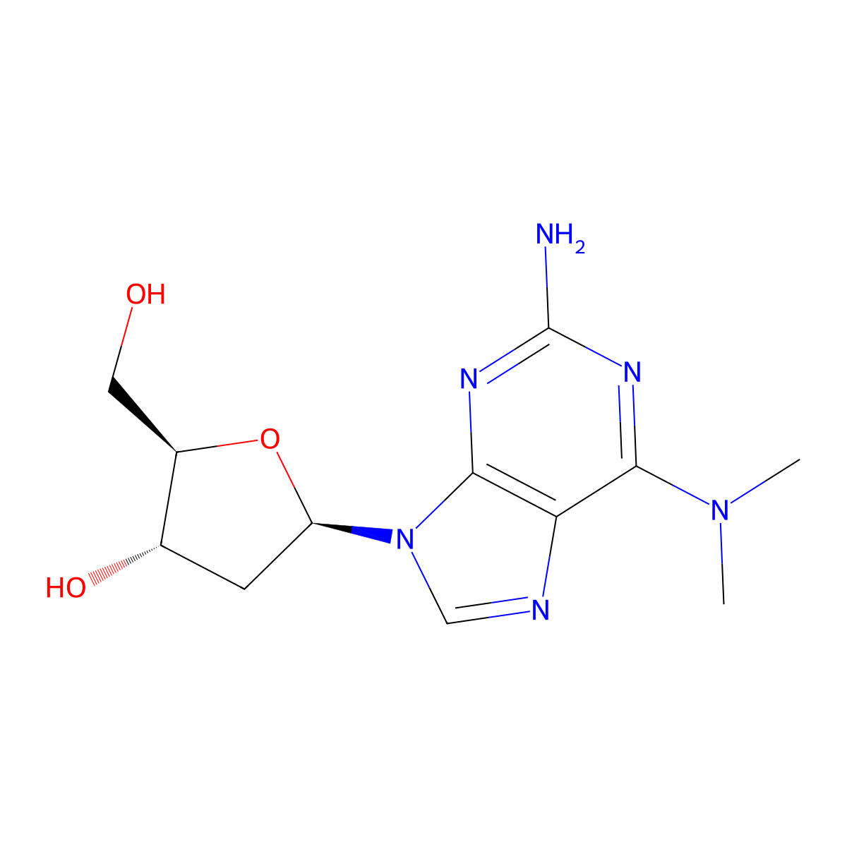 6-Dimethylamino-2'-deoxyguanosine molecular structure, CAS 83061-20-5