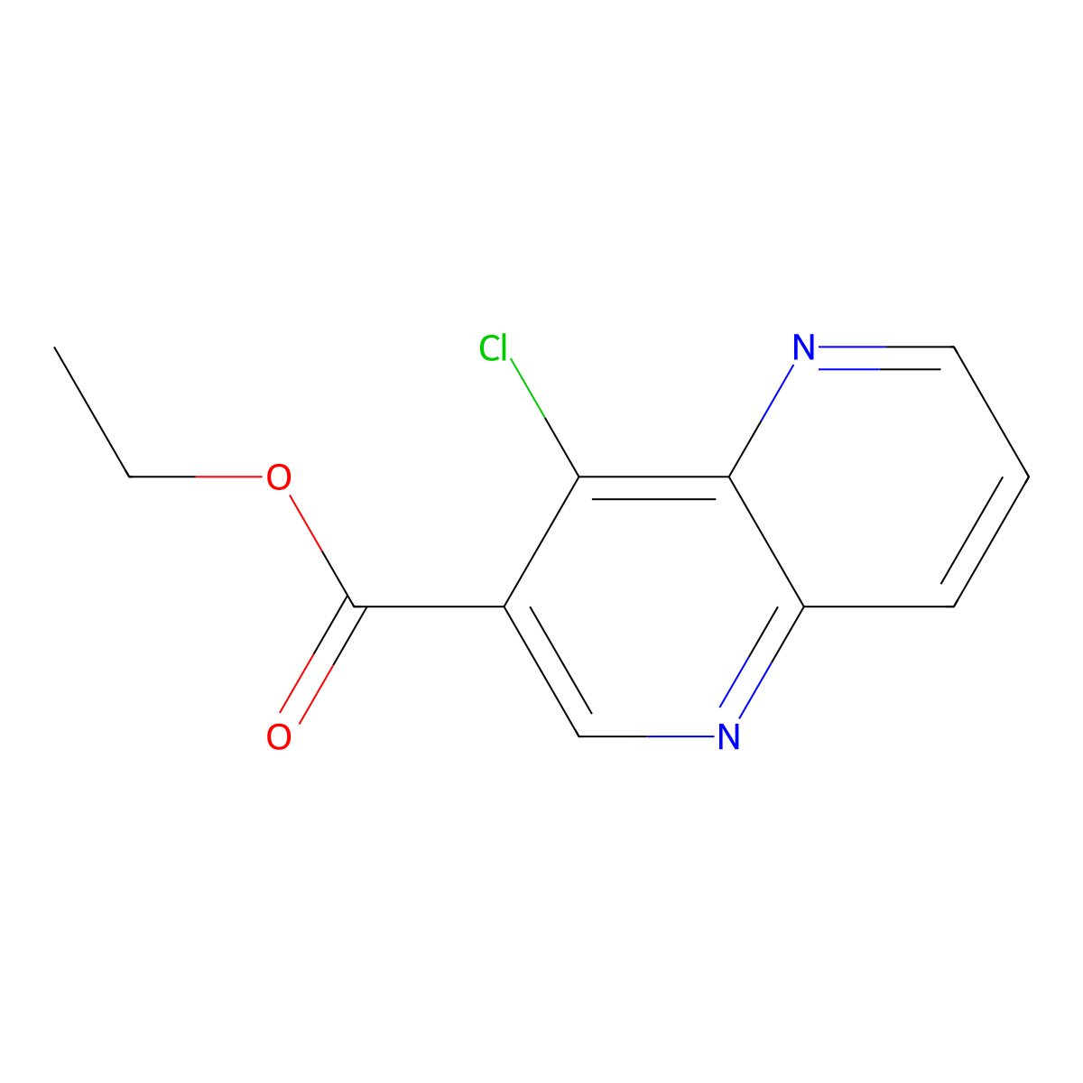 Ethyl 4-chloro-1,5-naphthyridine-3-carboxylate molecular structure, CAS 83067-95-2