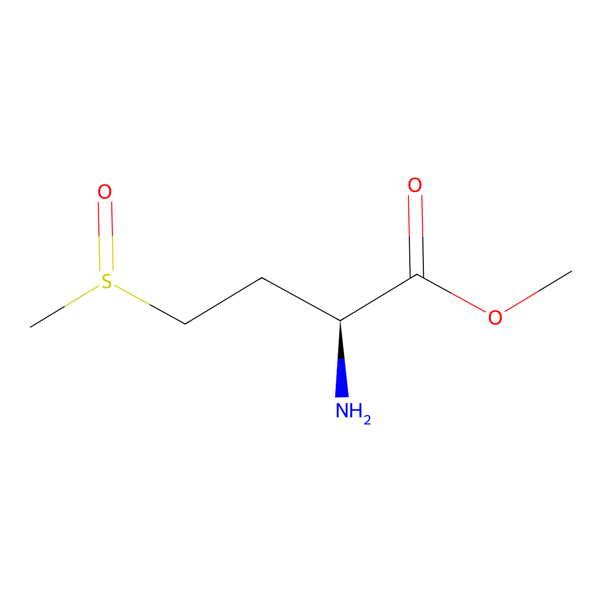 Butanoic acid, 2-amino-4-(methylsulfinyl)-, methyl ester, (2S)- molecular structure, CAS 83069-44-7