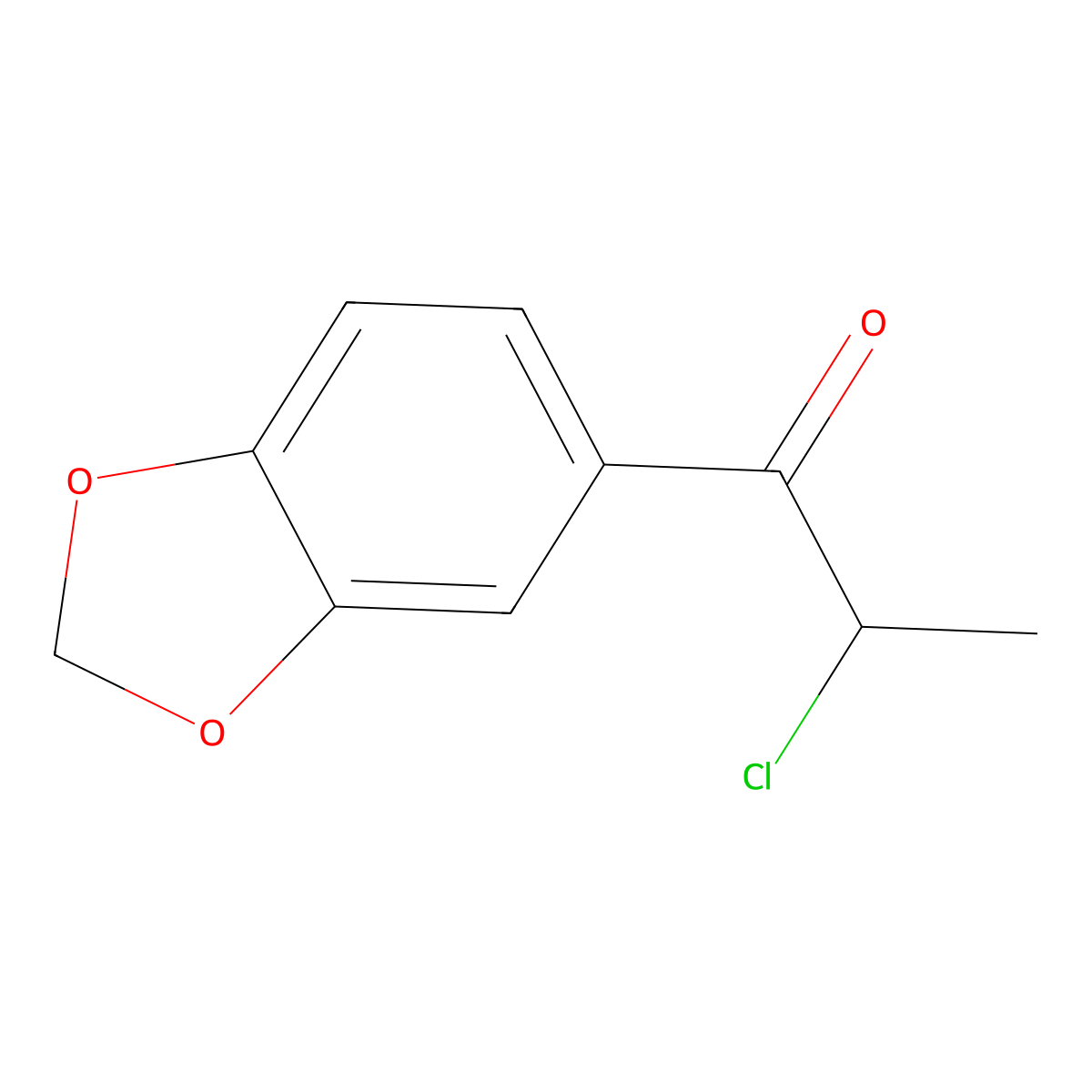 1-(1,3-Benzodioxol-5-yl)-2-chloro-1-propanone molecular structure, CAS 83070-16-0