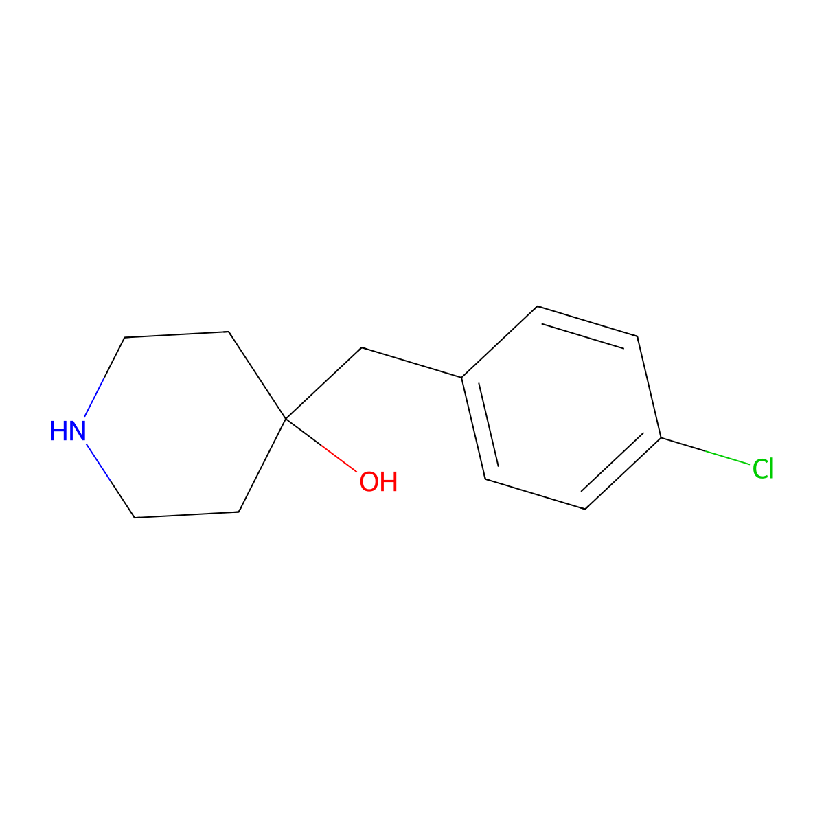4-[(4-Chlorophenyl)methyl]piperidin-4-ol molecular structure, CAS 83072-21-3