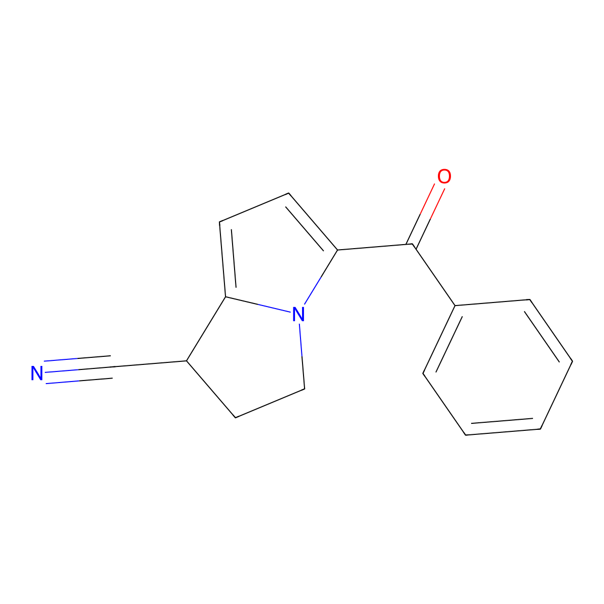 5-benzoyl-2,3-dihydro-1H-pyrrolizine-1-carbonitrile molecular structure, CAS 83073-40-9