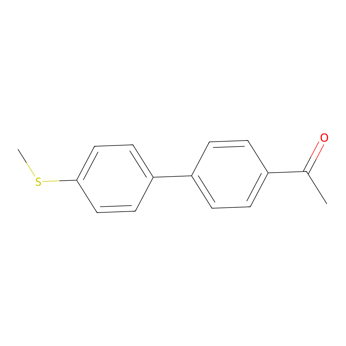 1-[4'-(Methylsulfanyl)[1,1'-biphenyl]-4-yl]ethanon molecular structure, CAS 83085-94-3