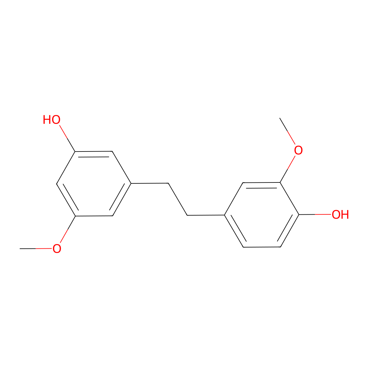 3',4-Dihydroxy-3,5'-dimethoxybibenzyl molecular structure, CAS 83088-28-2