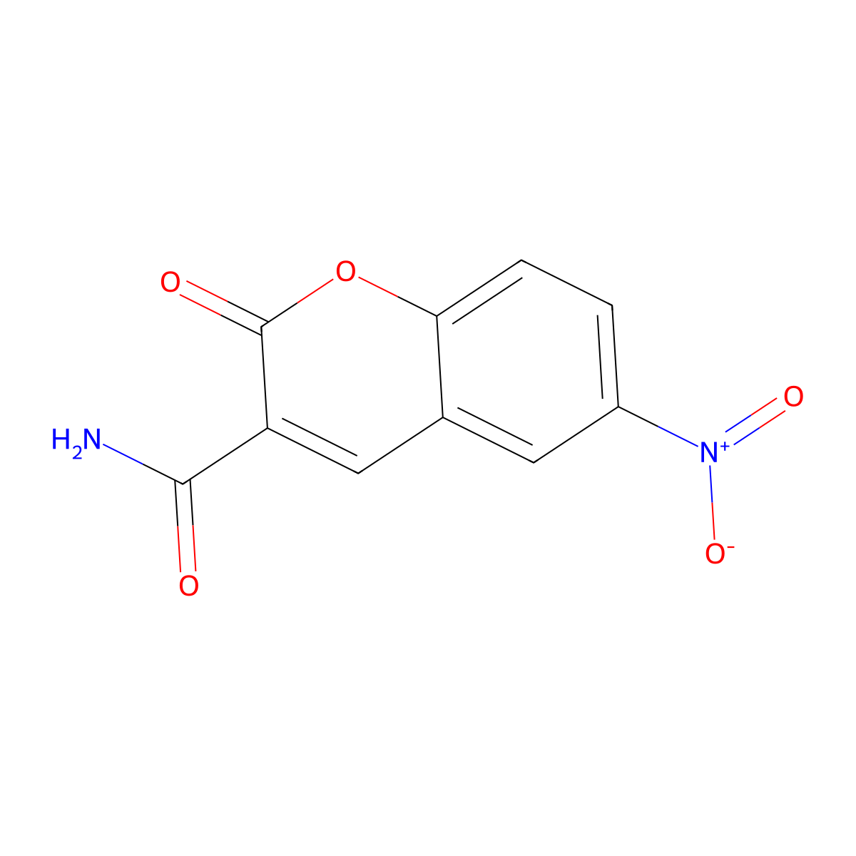 6-nitro-2-oxo-2H-chromene-3-carboxamide molecular structure, CAS 83090-96-4