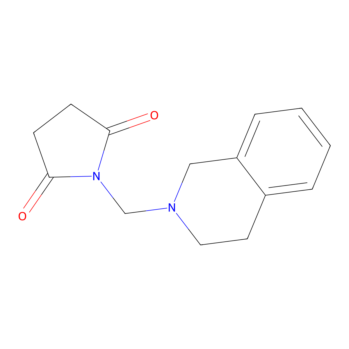Succinimide, N-((3,4-dihydro-2(1H)-isoquinolyl)methyl)- molecular structure, CAS 83095-06-1