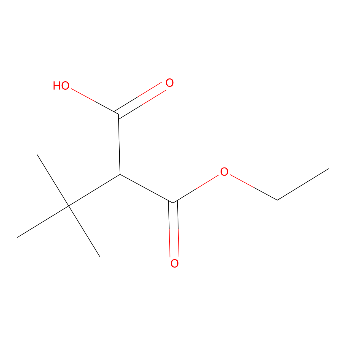2-(Ethyl carboxy)-3,3-dimethylbutanoic acid molecular structure, CAS 83096-36-0