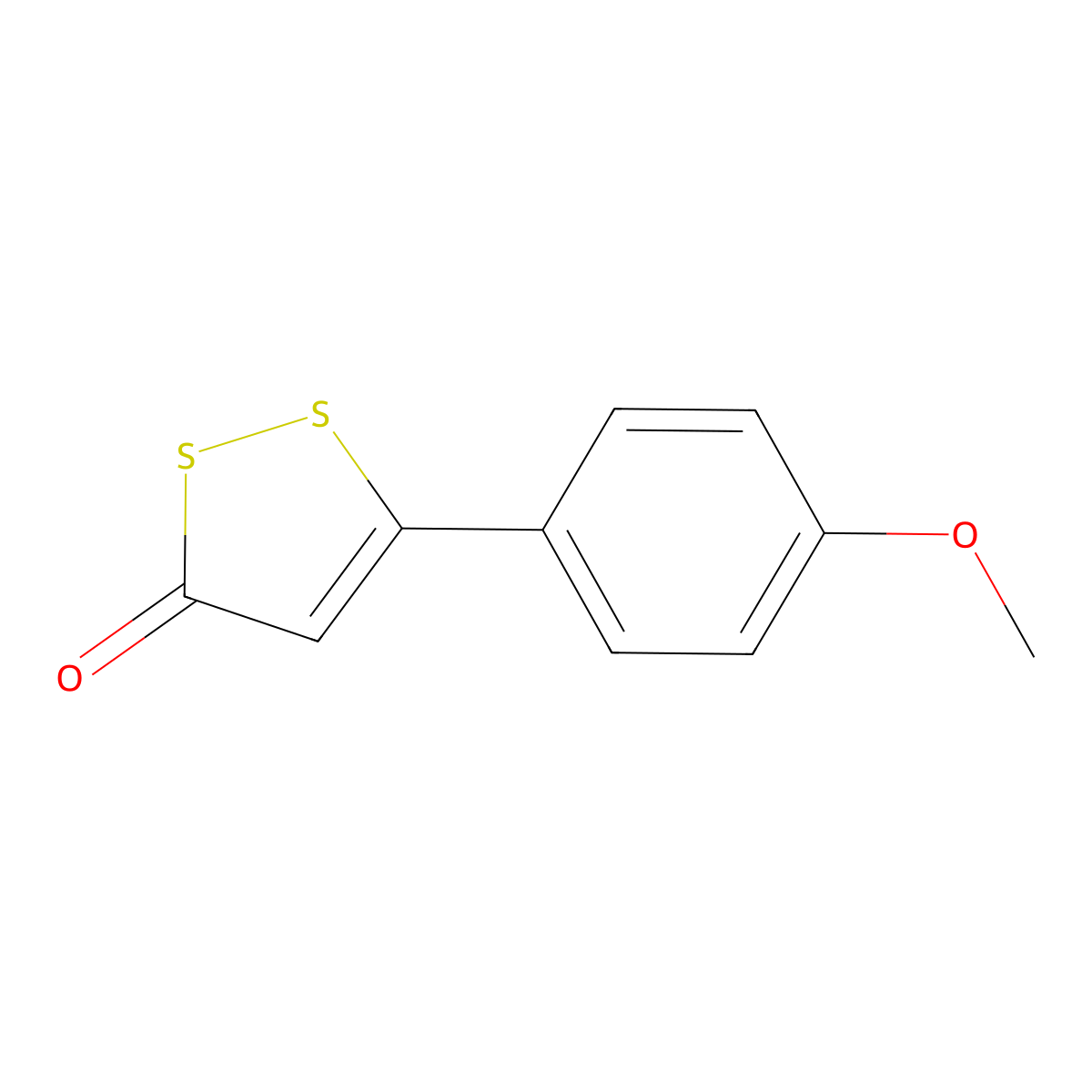 5-(4-Methoxyphenyl)-3H-1,2-dithiol-3-one molecular structure, CAS 831-30-1