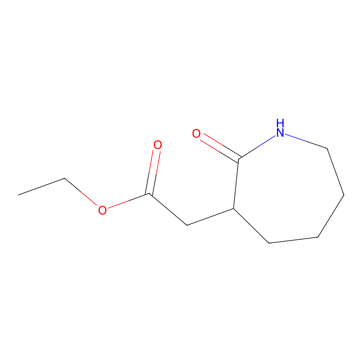 Ethyl 2-(2-oxoazepan-3-yl)acetate molecular structure, CAS 831-32-3