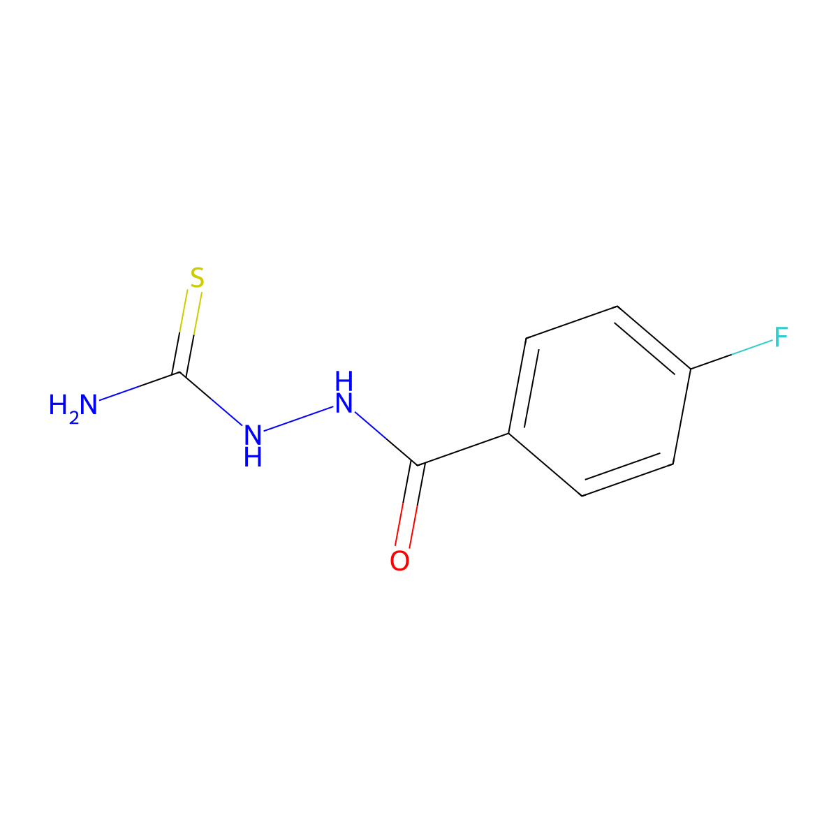 2-(4-Fluorobenzoyl)hydrazinecarbothioamide molecular structure, CAS 831-38-9