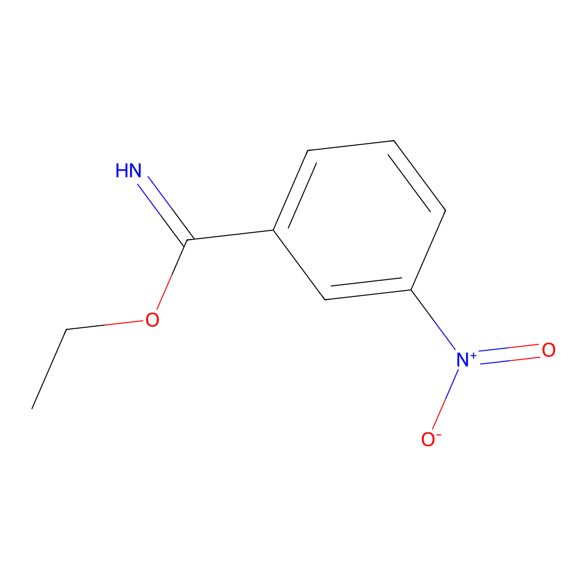 Ethyl 3-nitrobenzenecarboximidate molecular structure, CAS 831-65-2