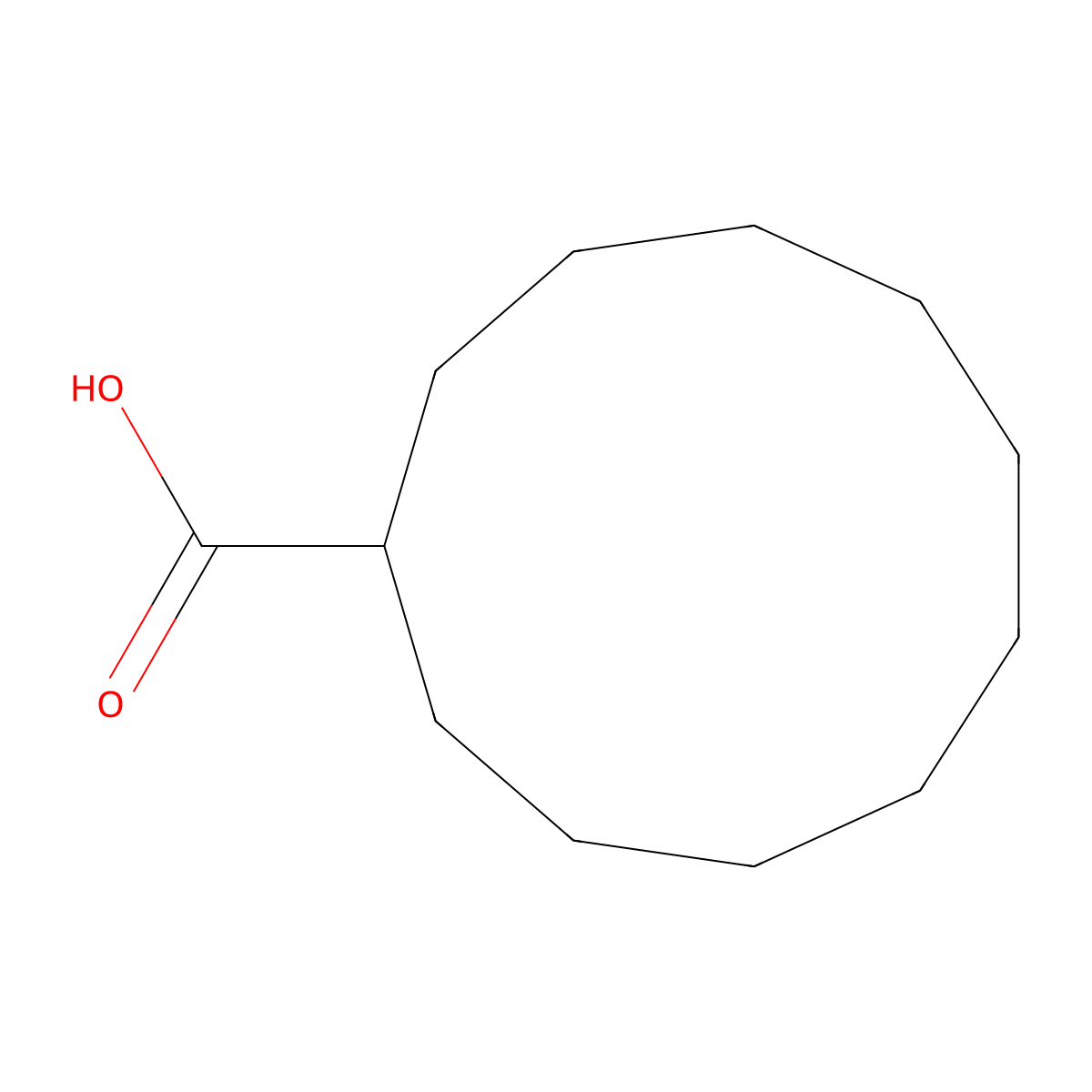 Cycloundecanecarboxylic acid molecular structure, CAS 831-67-4