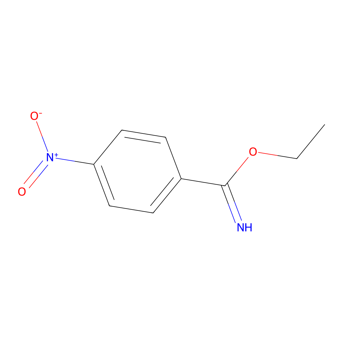 Ethyl 4-nitrobenzenecarboximidate molecular structure, CAS 831-68-5