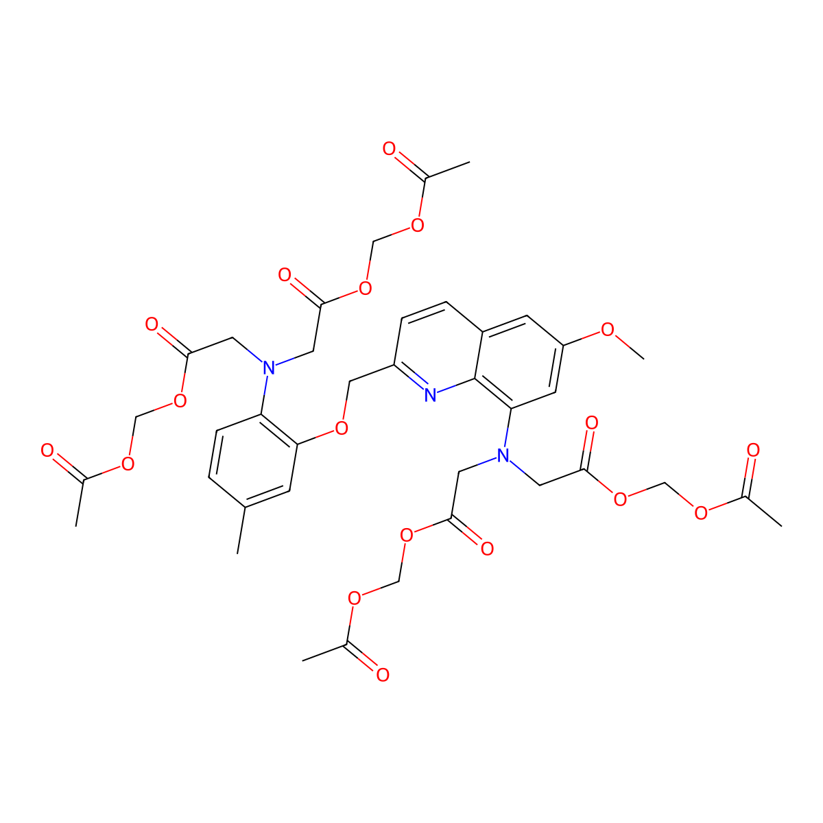 Quin2-acetoxymethyl ester molecular structure, CAS 83104-85-2