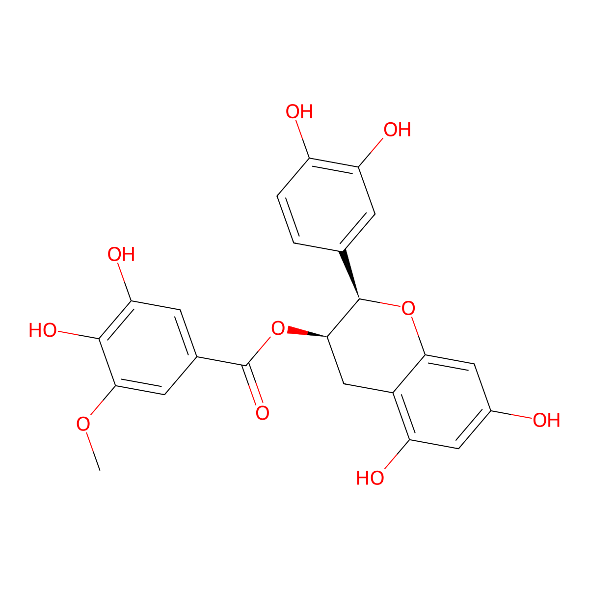 Epicatechin 3-O-(3-O-methylgallate) molecular structure, CAS 83104-86-3