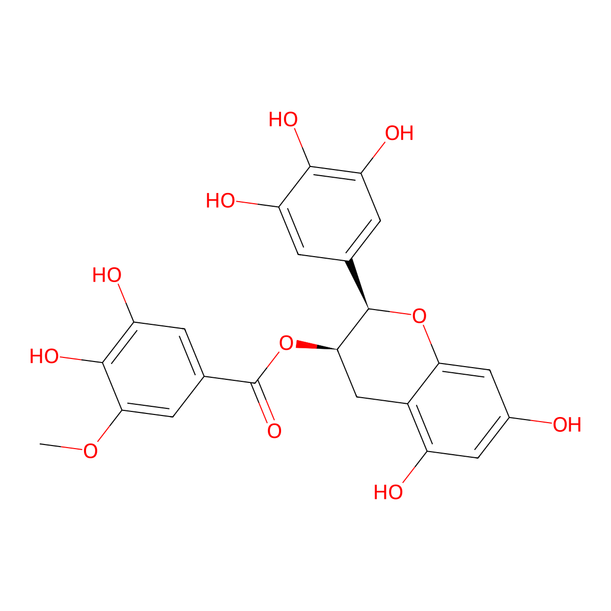 Epigallocatechin 3-O-(3-O-methyl)gallate molecular structure, CAS 83104-87-4