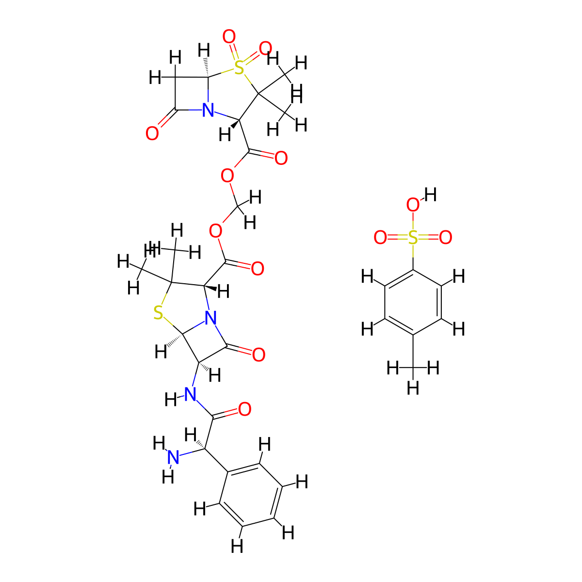 Sultamicillin tosylate molecular structure, CAS 83105-70-8
