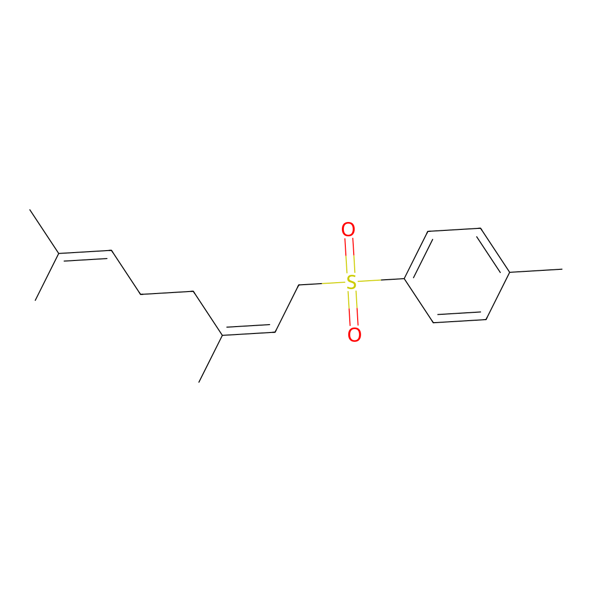 1-(3,7-Dimethylocta-2,6-diene-1-sulfonyl)-4-methylbenzene molecular structure, CAS 83110-46-7