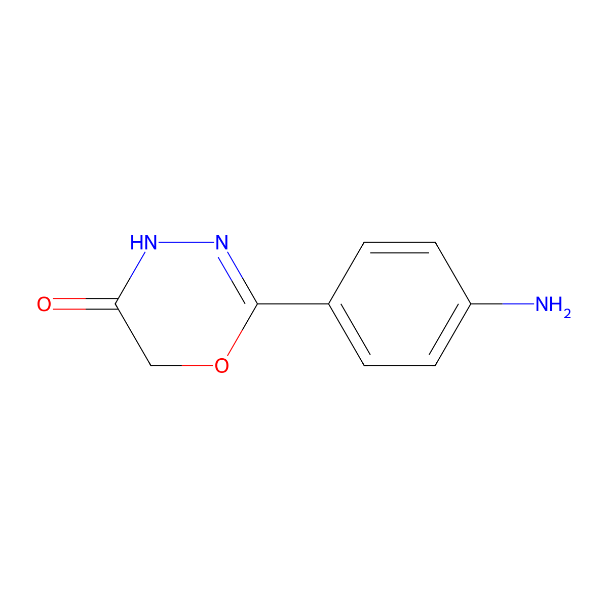 2-(4-aminophenyl)-5,6-dihydro-4H-1,3,4-oxadiazin-5-one molecular structure, CAS 83112-44-1