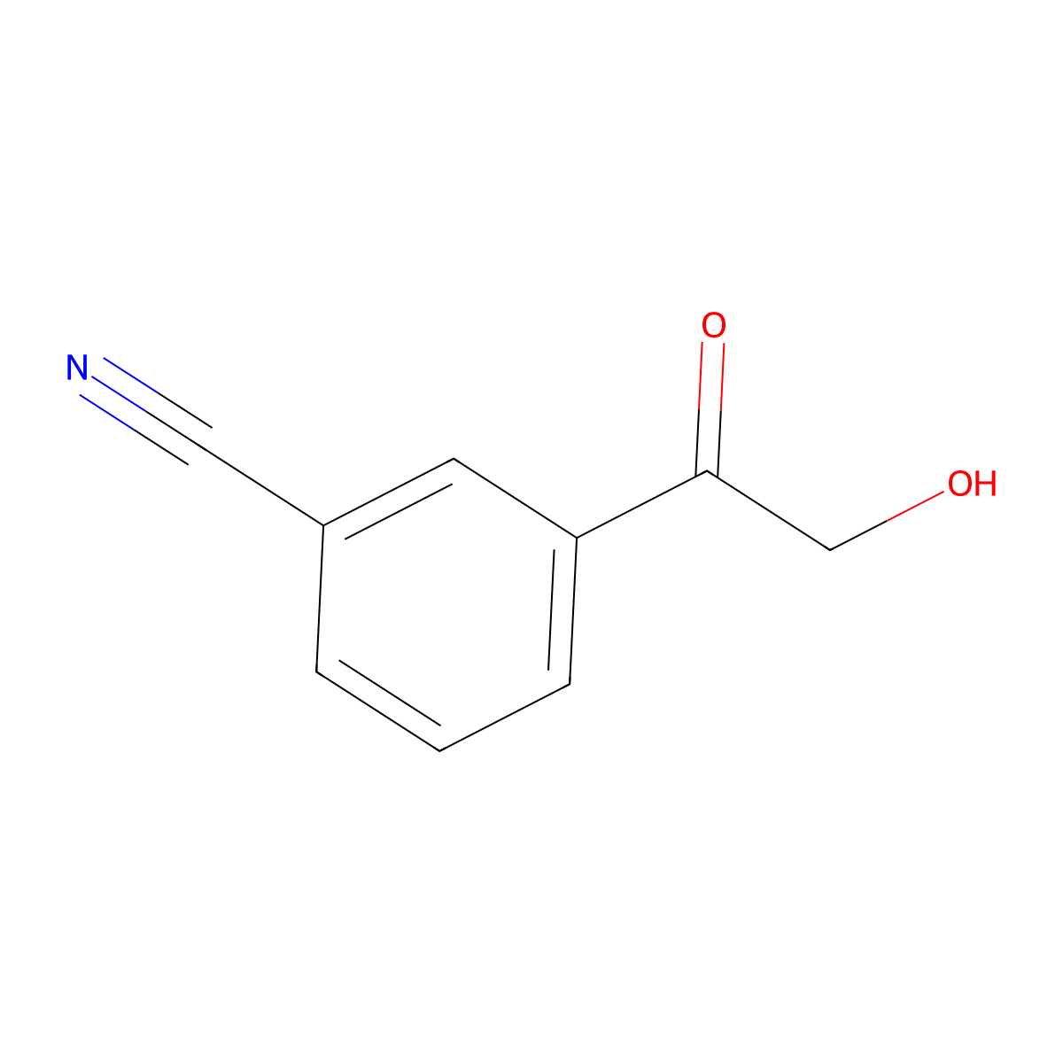 3-(2-Hydroxyacetyl)benzonitrile molecular structure, CAS 83112-50-9