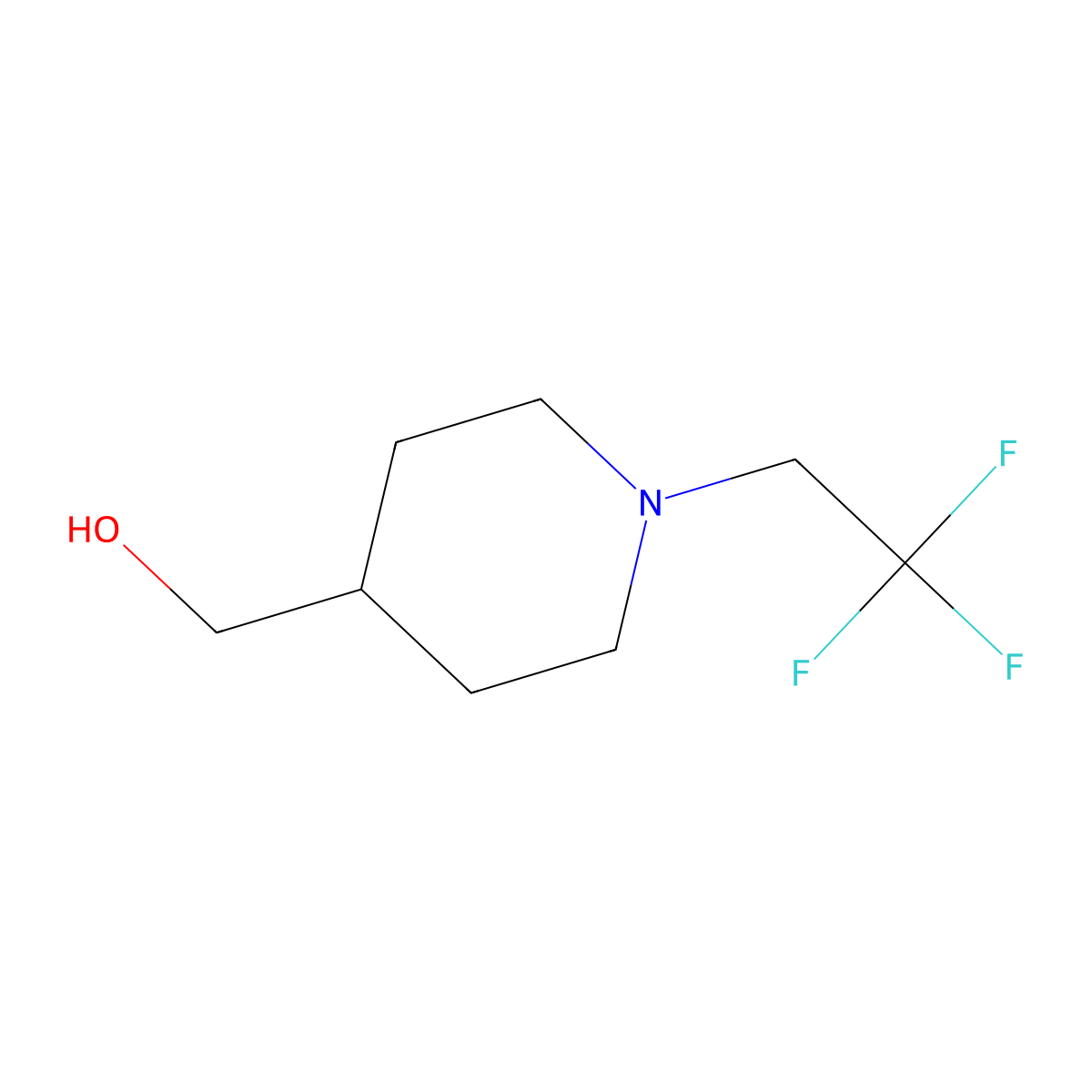[1-(2,2,2-Trifluoroethyl)piperidin-4-yl]methanol molecular structure, CAS 831169-69-8