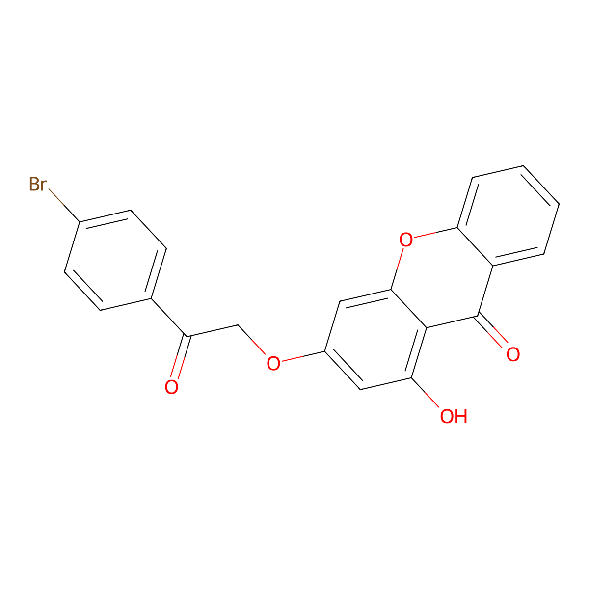 3-[2-(4-bromophenyl)-2-oxoethoxy]-1-hydroxy-9H-xanthen-9-one molecular structure, CAS 831177-64-1