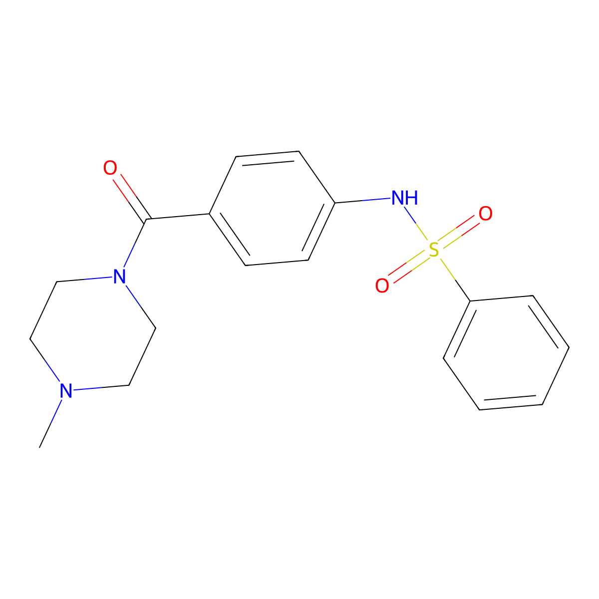 N-[4-[(4-methyl-1-piperazinyl)carbonyl]phenyl]Benzenesulfonamide molecular structure, CAS 831177-92-5
