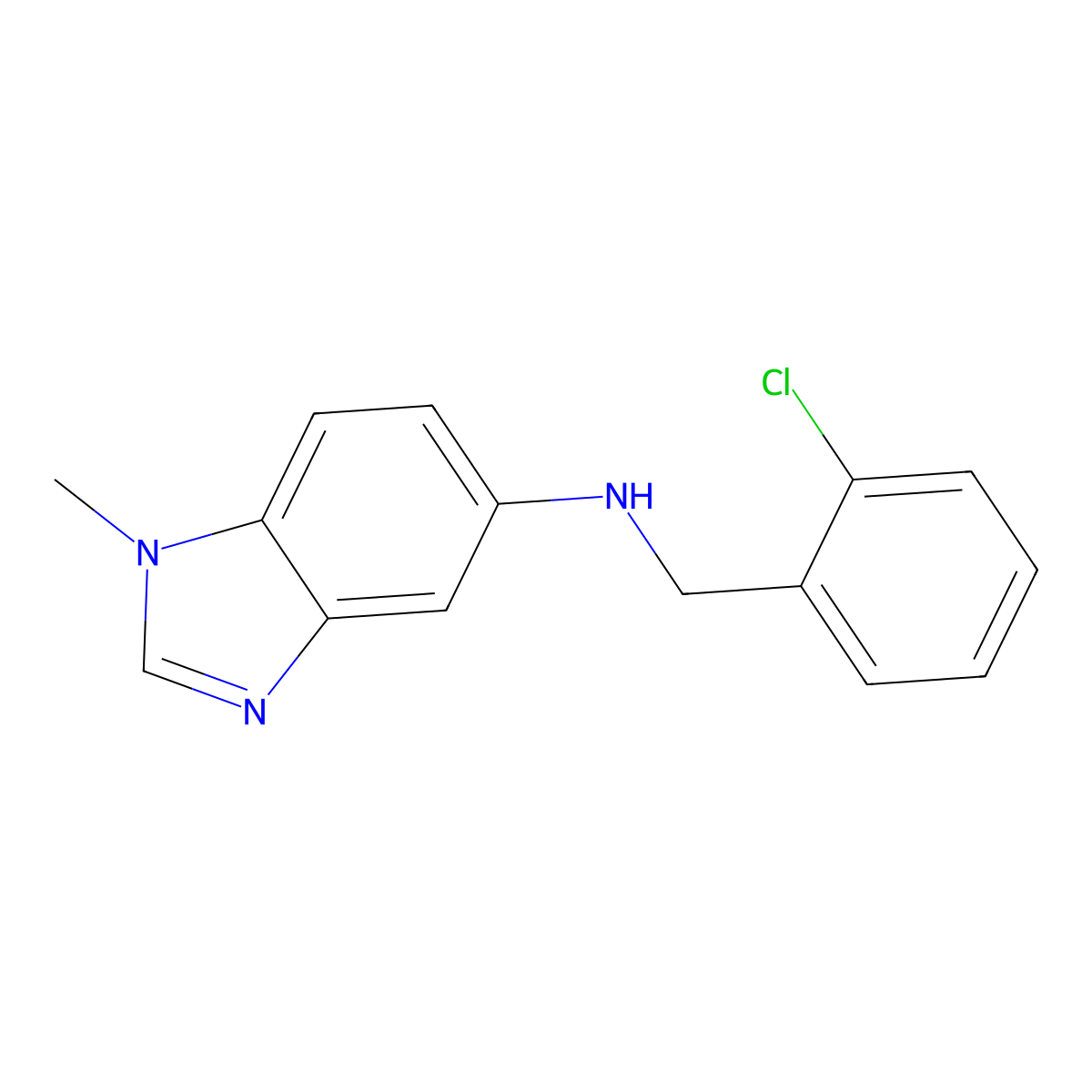 N-[(2-chlorophenyl)methyl]-1-methylbenzimidazol-5-amine molecular structure, CAS 831178-11-1