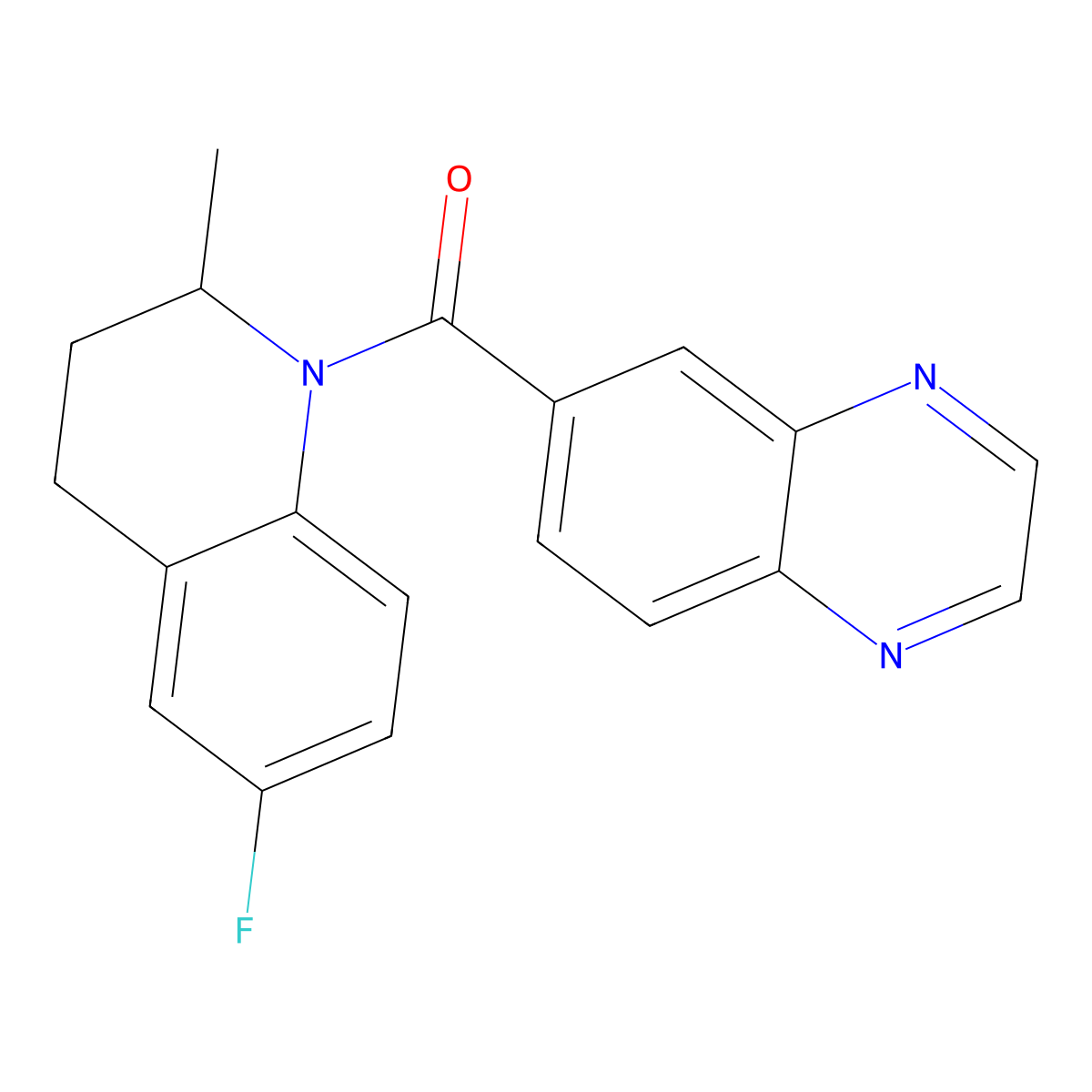 (6-fluoro-2-methyl-3,4-dihydroquinolin-1(2H)-yl)(quinoxalin-6-yl)methanone molecular structure, CAS 831178-51-9