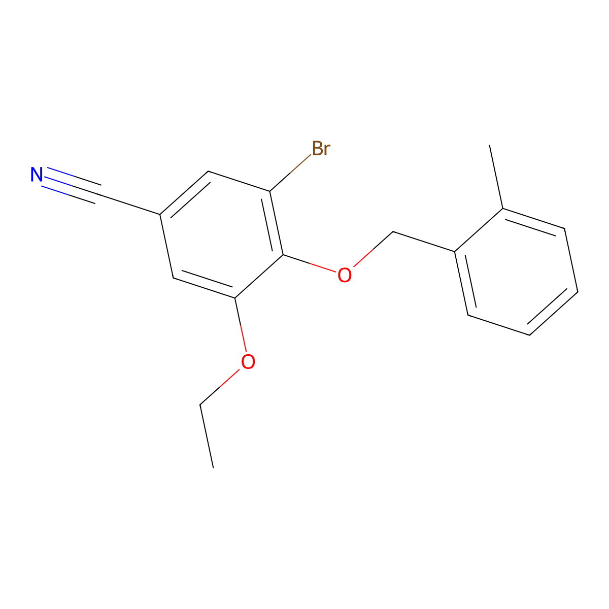 3-Bromo-5-ethoxy-4-[(2-methylphenyl)methoxy]benzonitrile molecular structure, CAS 831178-74-6