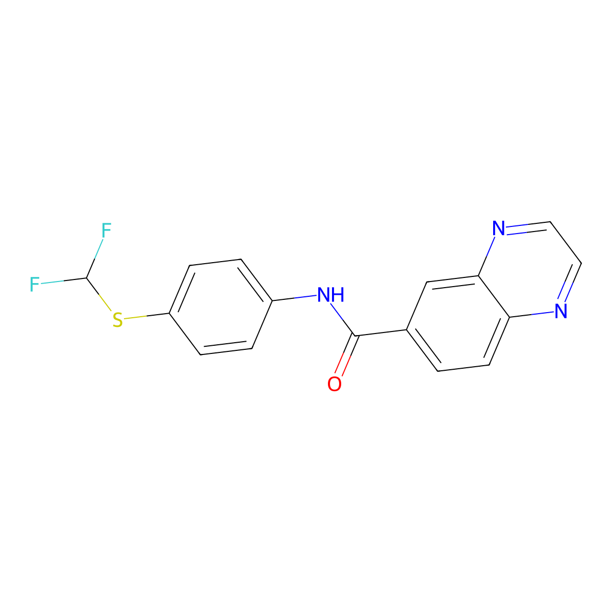 N-{4-[(difluoromethyl)thio]phenyl}-6-quinoxalinecarboxamide molecular structure, CAS 831179-19-2