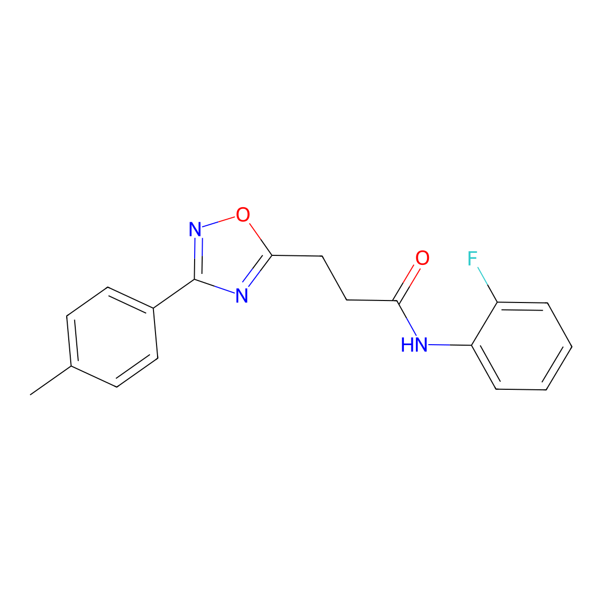 N-(2-fluorophenyl)-3-[3-(4-methylphenyl)-1,2,4-oxadiazol-5-yl]propanamide molecular structure, CAS 831179-52-3