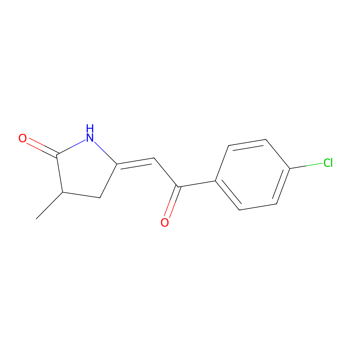5-[2-(4-Chlorophenyl)-2-oxoethylidene]-3-methylpyrrolidin-2-one molecular structure, CAS 831181-48-7