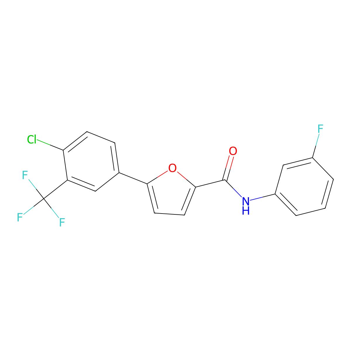 5-[4-chloro-3-(trifluoromethyl)phenyl]-N-(3-fluorophenyl)furan-2-carboxamide molecular structure, CAS 831183-63-2