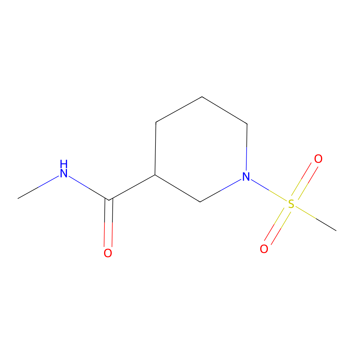 N-Methyl-1-(methylsulfonyl)piperidine-3-carboxamide molecular structure, CAS 831184-00-0