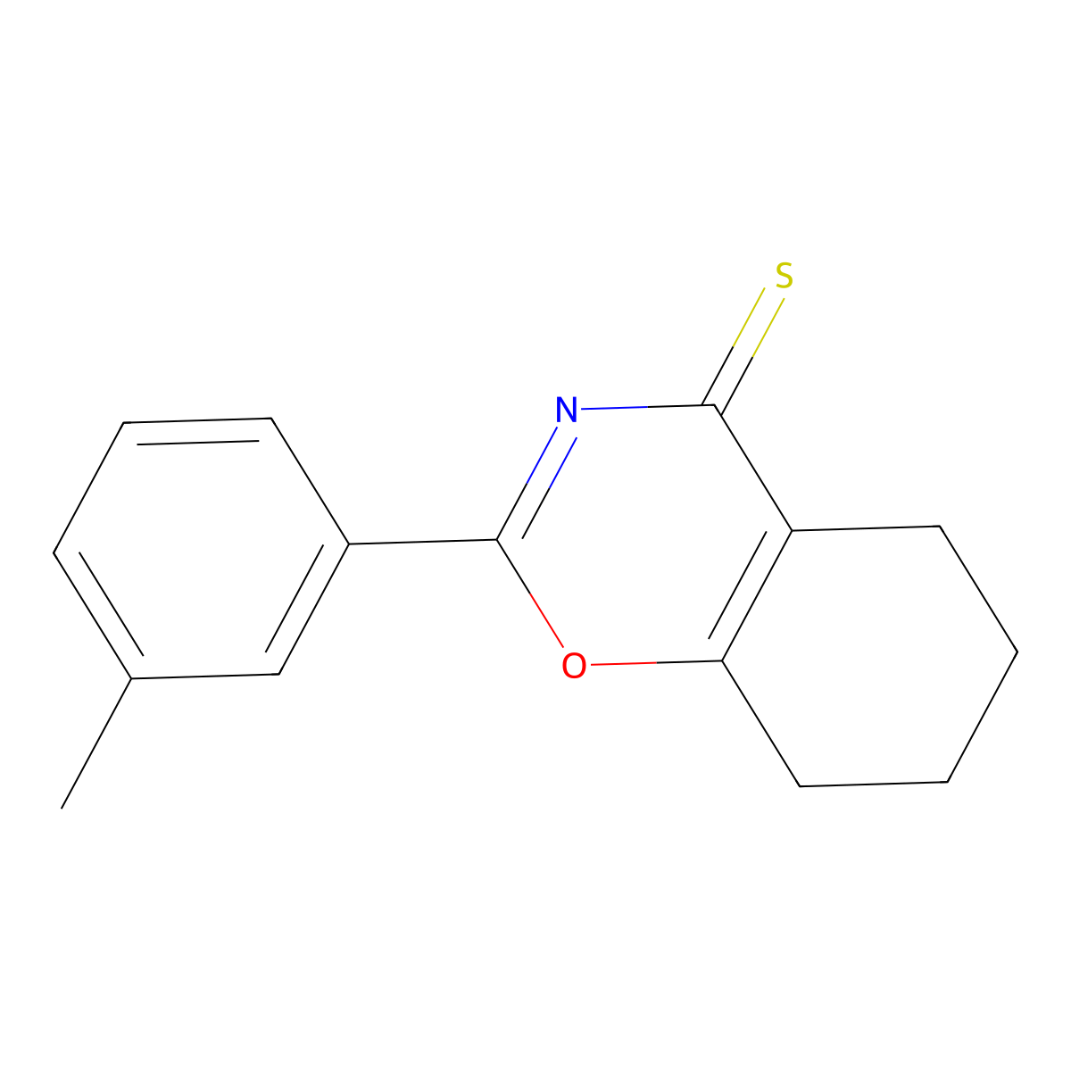 2-(3-methylphenyl)-5,6,7,8-tetrahydro-4H-1,3-benzoxazine-4-thione molecular structure, CAS 831184-10-2
