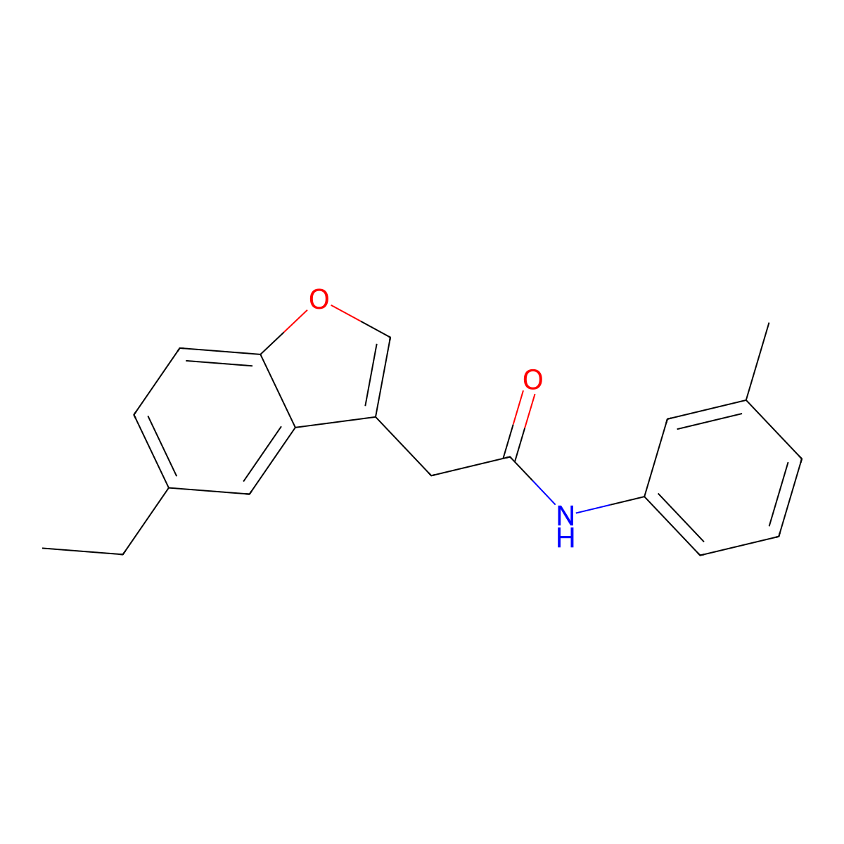 2-(5-ethyl-1-benzofuran-3-yl)-N-(3-methylphenyl)acetamide molecular structure, CAS 831184-44-2