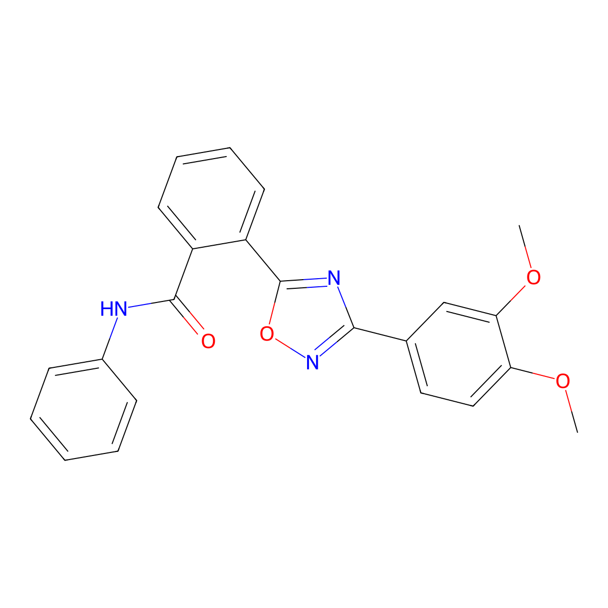 2-[3-(3,4-dimethoxyphenyl)-1,2,4-oxadiazol-5-yl]-N-phenylbenzamide molecular structure, CAS 831184-50-0