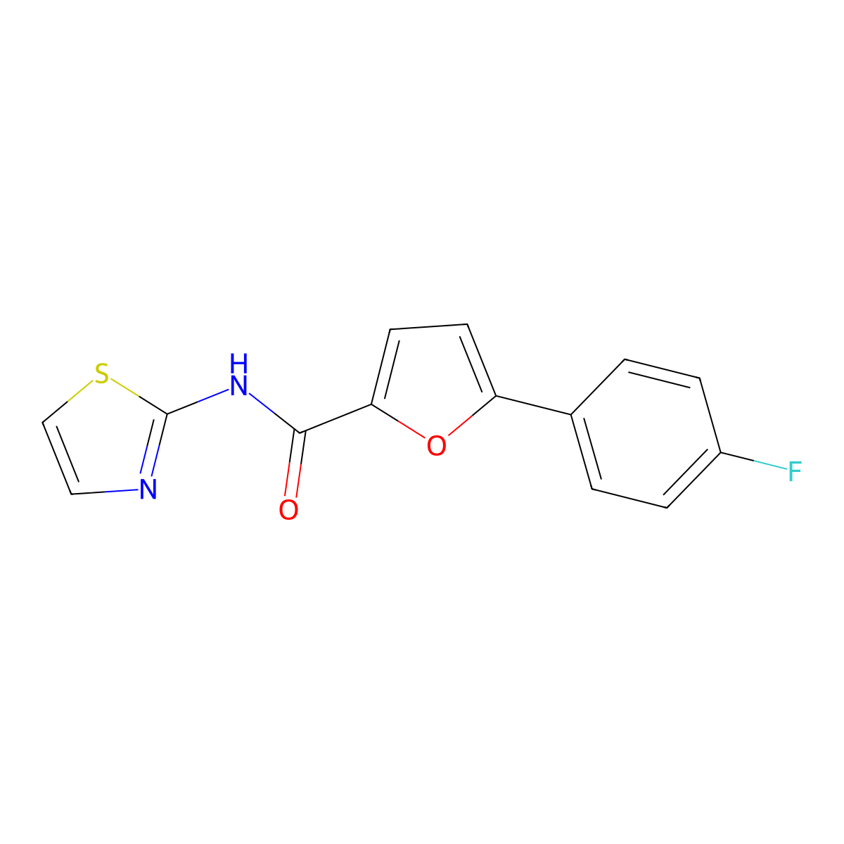 5-(4-fluorophenyl)-N-(1,3-thiazol-2-yl)furan-2-carboxamide molecular structure, CAS 831184-55-5