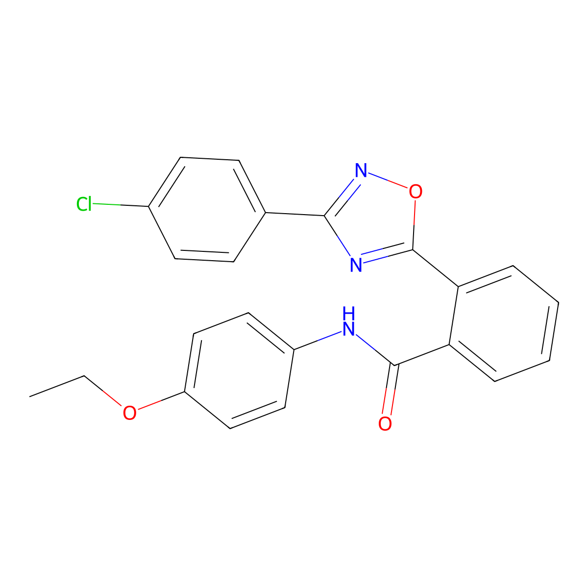 2-[3-(4-chlorophenyl)-1,2,4-oxadiazol-5-yl]-N-(4-ethoxyphenyl)benzamide molecular structure, CAS 831184-79-3