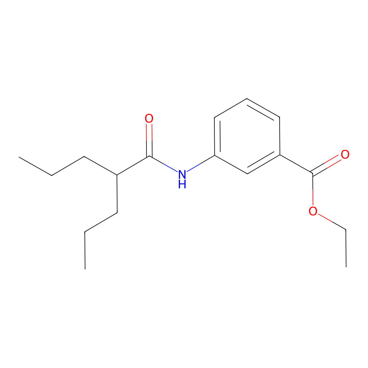Ethyl 3-(2-propylpentanoylamino)benzoate molecular structure, CAS 831184-81-7
