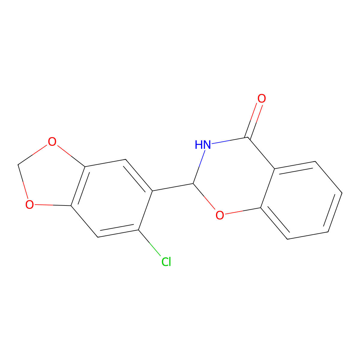 2-(6-Chloro-1,3-benzodioxol-5-yl)-2,3-dihydro-1,3-benzoxazin-4-one molecular structure, CAS 831184-96-4