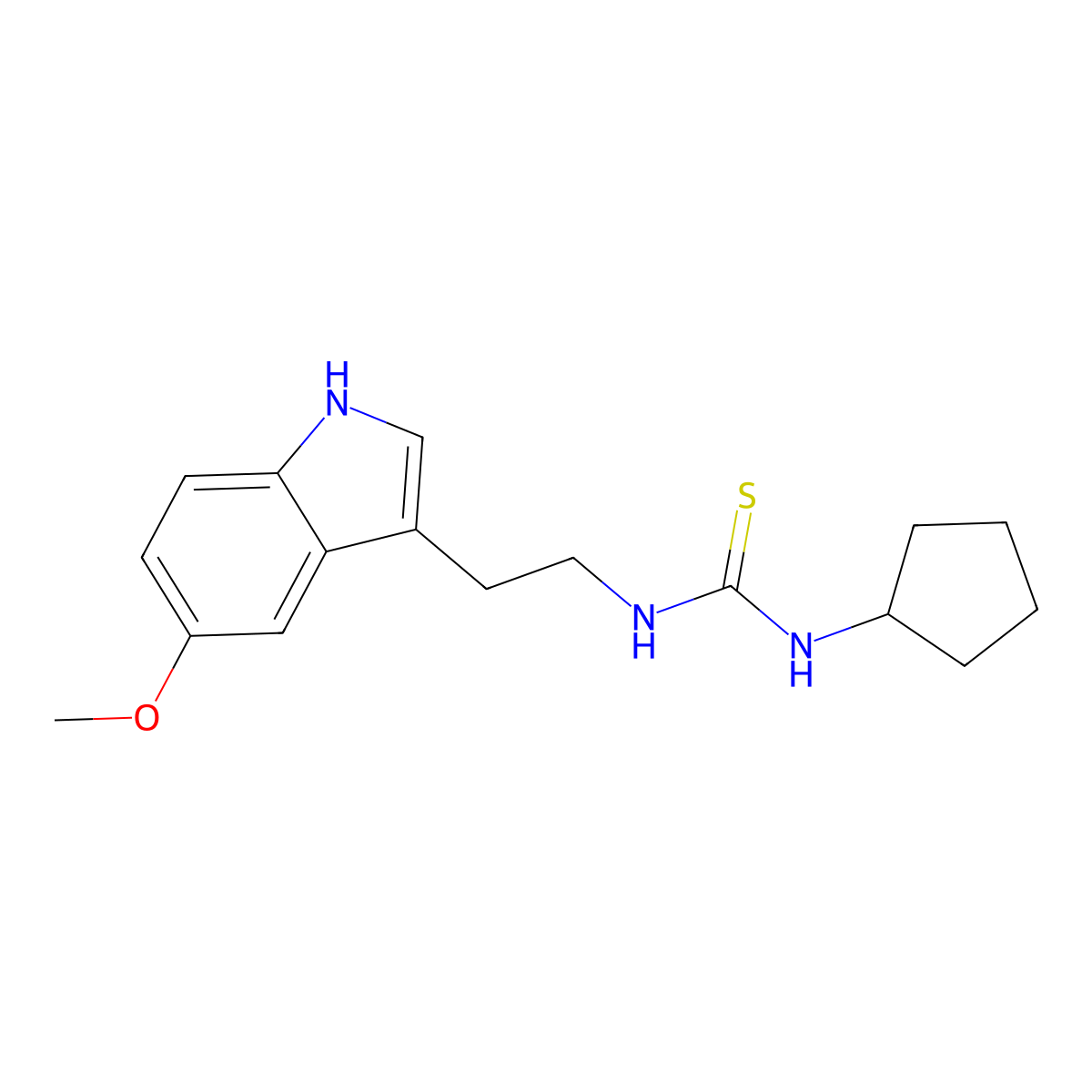 1-cyclopentyl-3-[2-(5-methoxy-1H-indol-3-yl)ethyl]thiourea molecular structure, CAS 831185-02-5