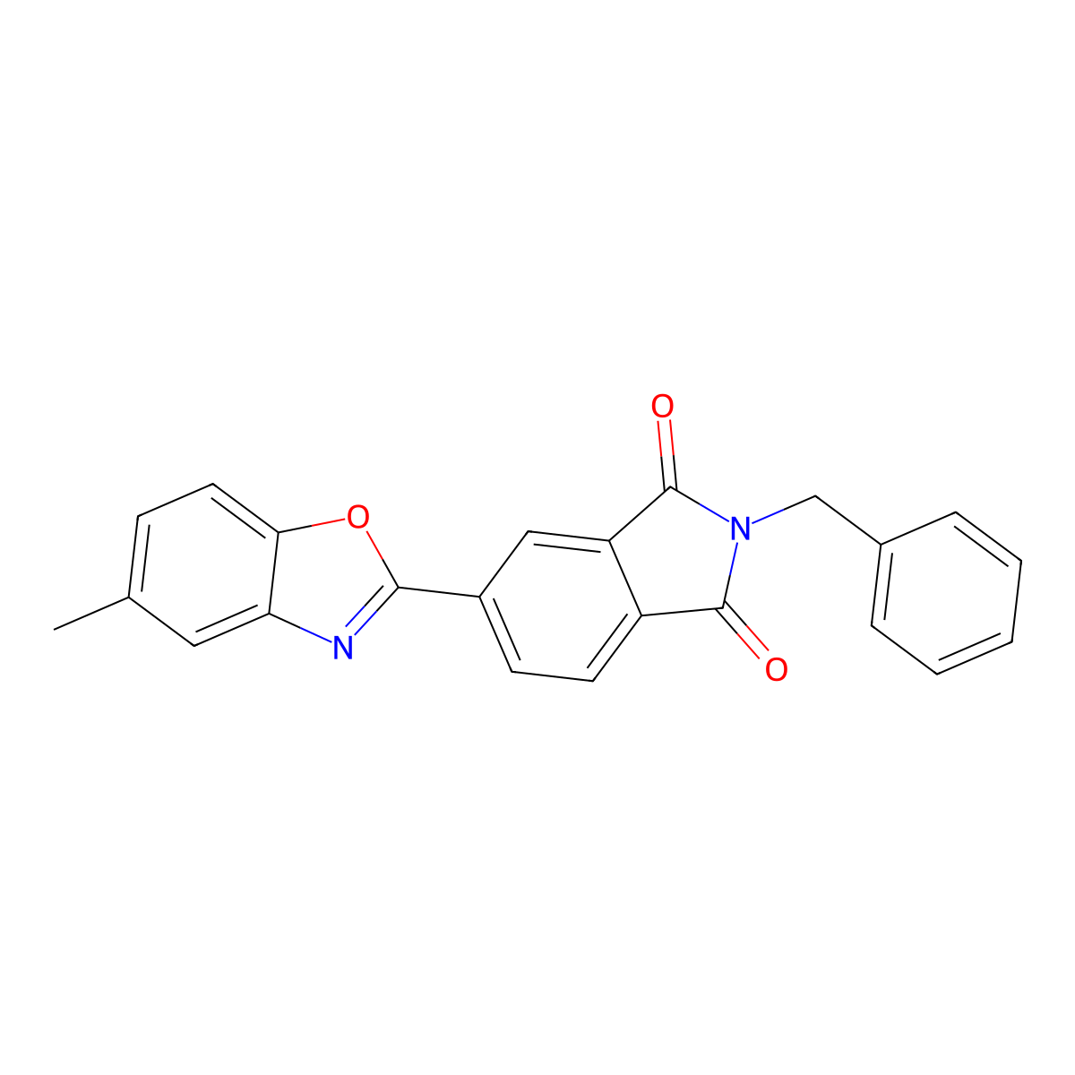 2-Benzyl-5-(5-methyl-1,3-benzoxazol-2-yl)isoindole-1,3-dione molecular structure, CAS 831185-07-0