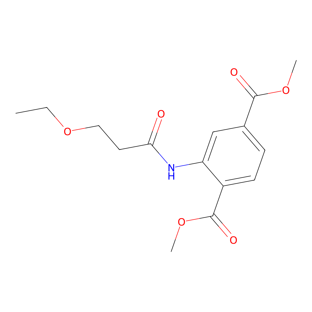 Methyl 3-(3-ethoxypropanoylamino)-4-(methoxycarbonyl)benzoate molecular structure, CAS 831185-08-1