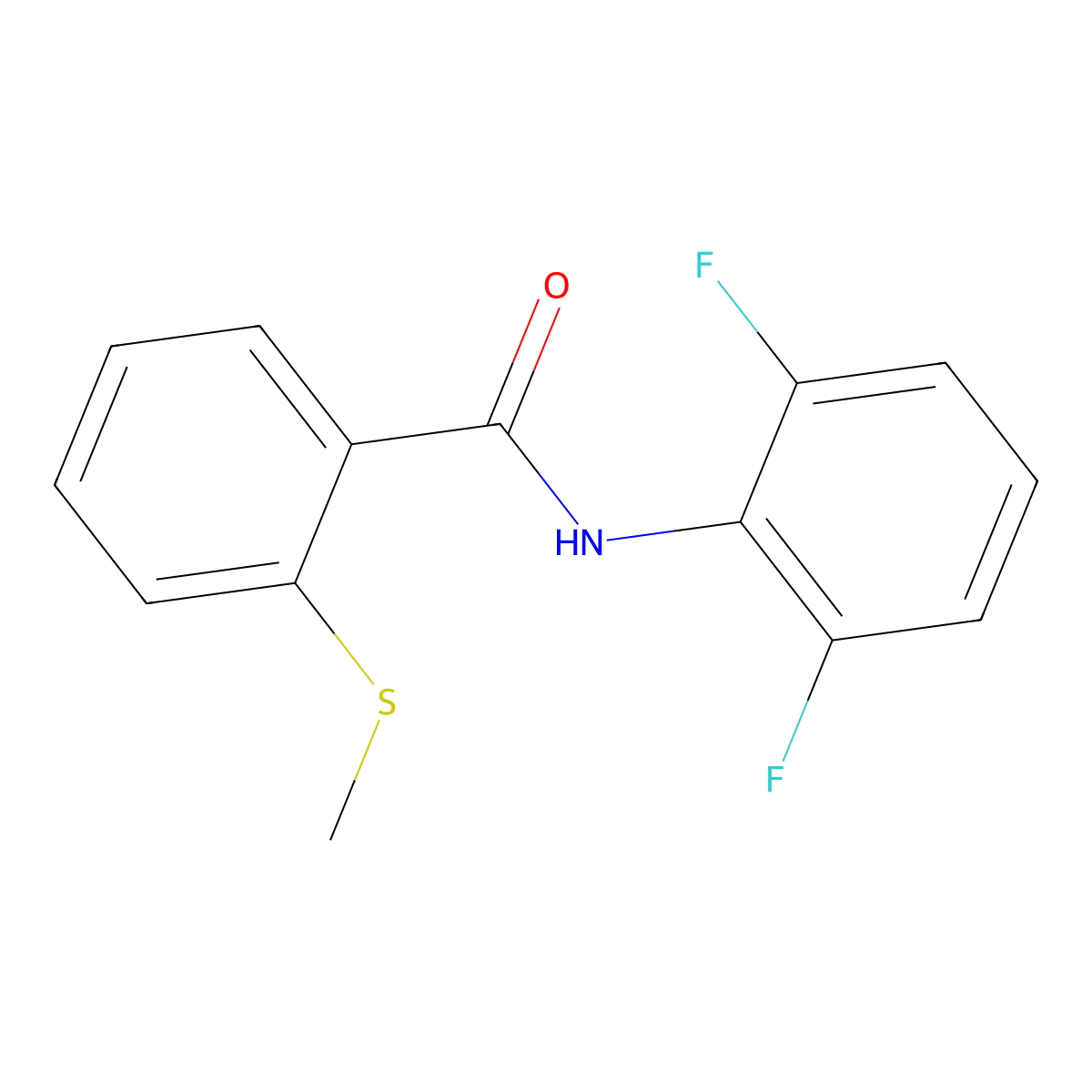 N-(2,6-difluorophenyl)-2-methylsulfanylbenzamide molecular structure, CAS 831185-15-0